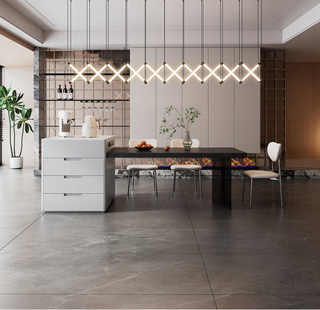 HERZZI Elowen Chic Acrylic Retractable Dining Table Set from HERZZI