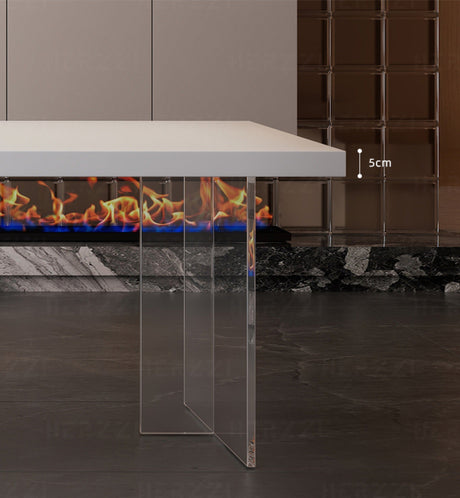 HERZZI Elowen Chic Acrylic Retractable Dining Table Set from HERZZI