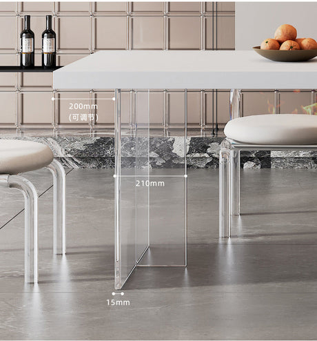 HERZZI Elowen Chic Acrylic Retractable Dining Table Set from HERZZI