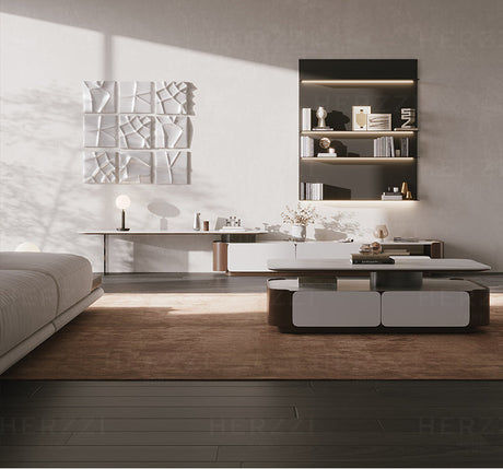 HERZZI Elowen Chic Modern Multifunctional Solid Wood Telescopic TV Cabinet from HERZZI