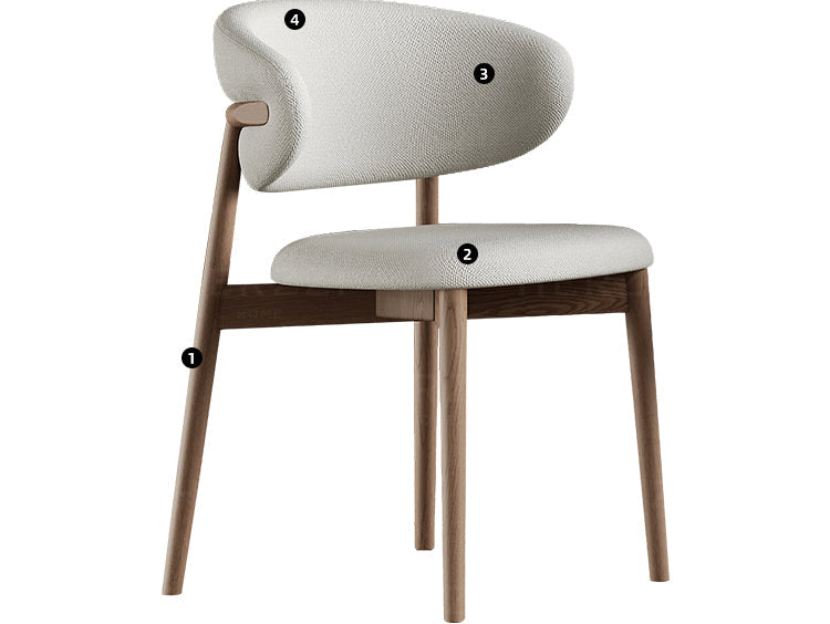 HERZZI Isolde Urban Solid Wood Dining Chair - Antique Style, Simple Backrest, Restaurant Stool from HERZZI