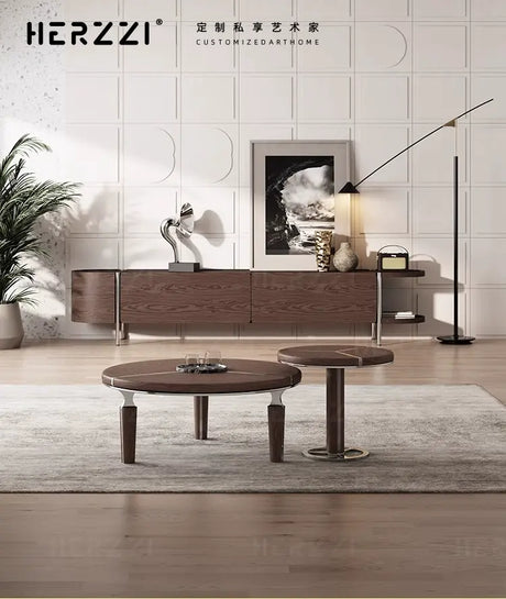 HERZZI Marcellus Elegant Composite Black Coffee Table Set from HERZZI