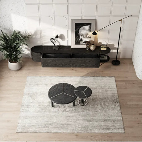 HERZZI Marcellus Elegant Composite Black Coffee Table Set from HERZZI