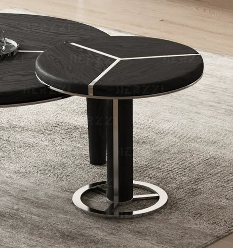 HERZZI Marcellus Elegant Composite Black Coffee Table Set from HERZZI