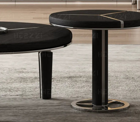 HERZZI Marcellus Elegant Composite Black Coffee Table Set from HERZZI