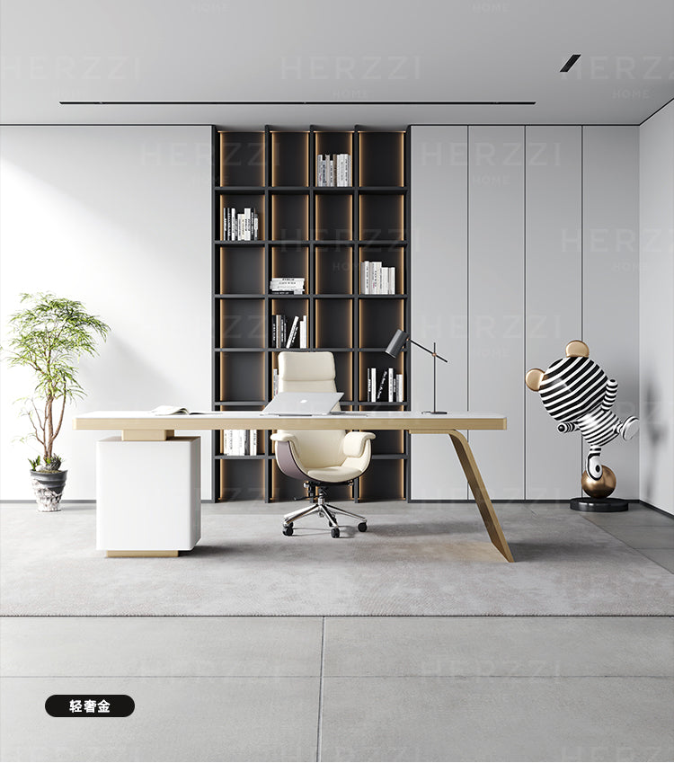 HERZZI Marcellus Smart Modern Luxury Corner Desk Cabinet from HERZZI
