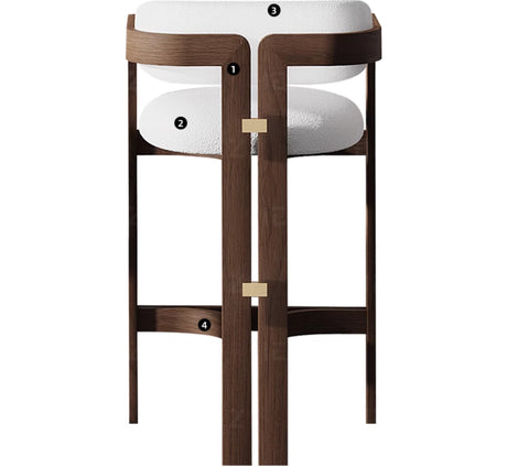 HERZZI Montgomery Solid Wood High Stool - Medieval Style Bar Chair from HERZZI