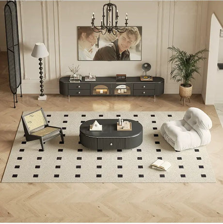 HERZZI Montpelier Elegant Medieval Black Wood Living Room Set from HERZZI