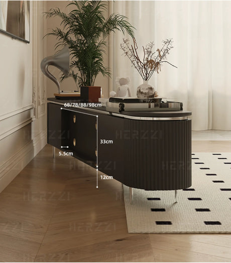 HERZZI Montpelier Elegant Medieval Black Wood Living Room Set from HERZZI