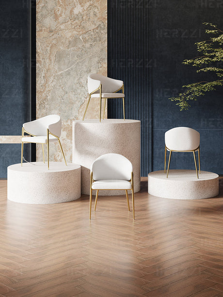 HERZZI Santiago Elegant Stainless Steel Luxury Dining Chair from HERZZI