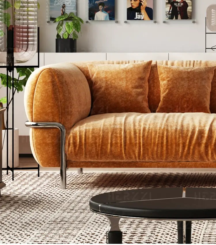 HERZZI Santiago Elegant Stainless Steel Vintage Sofa from HERZZI