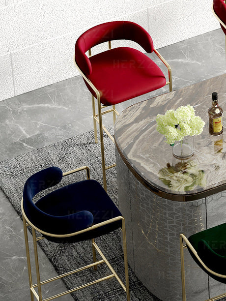 HERZZI Santiago Opulent Gold Luxury Bar Chair from HERZZI