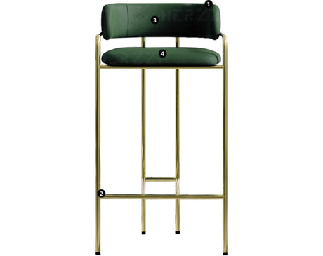 HERZZI Santiago Opulent Gold Luxury Bar Chair from HERZZI