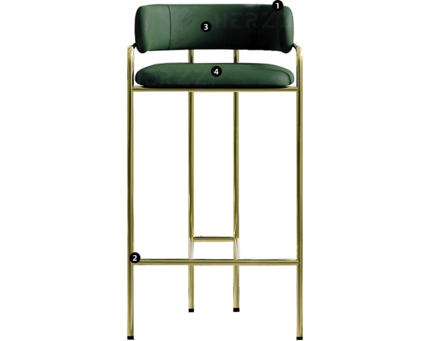 HERZZI Santiago Opulent Gold Luxury Bar Chair from HERZZI