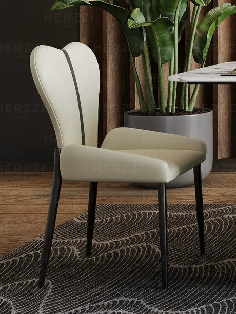 HERZZI Serafina Minimalist Stainless Steel Dark Gray Dining Chair from HERZZI