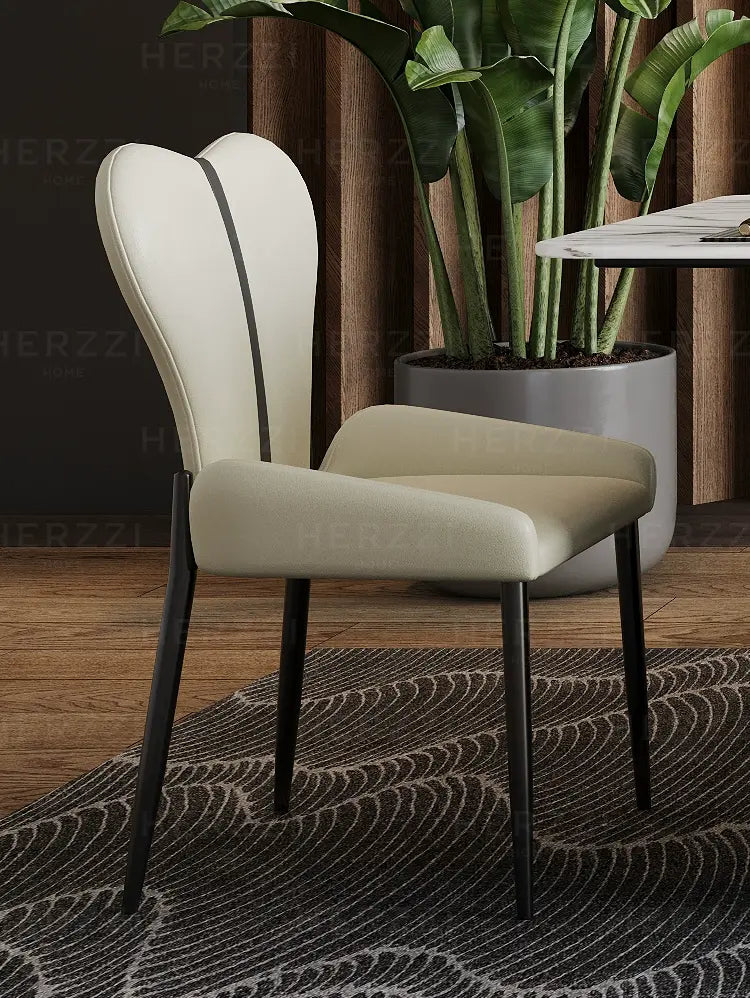 HERZZI Serafina Minimalist Stainless Steel Dark Gray Dining Chair from HERZZI