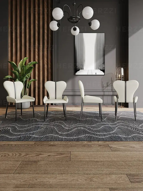 HERZZI Serafina Minimalist Stainless Steel Dark Gray Dining Chair from HERZZI