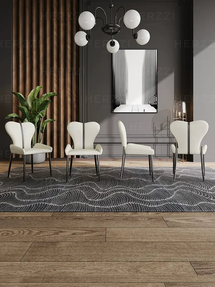 HERZZI Serafina Minimalist Stainless Steel Dark Gray Dining Chair from HERZZI