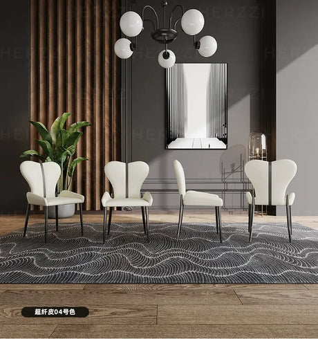 HERZZI Serafina Minimalist Stainless Steel Dark Gray Dining Chair from HERZZI