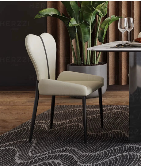 HERZZI Serafina Minimalist Stainless Steel Dark Gray Dining Chair from HERZZI