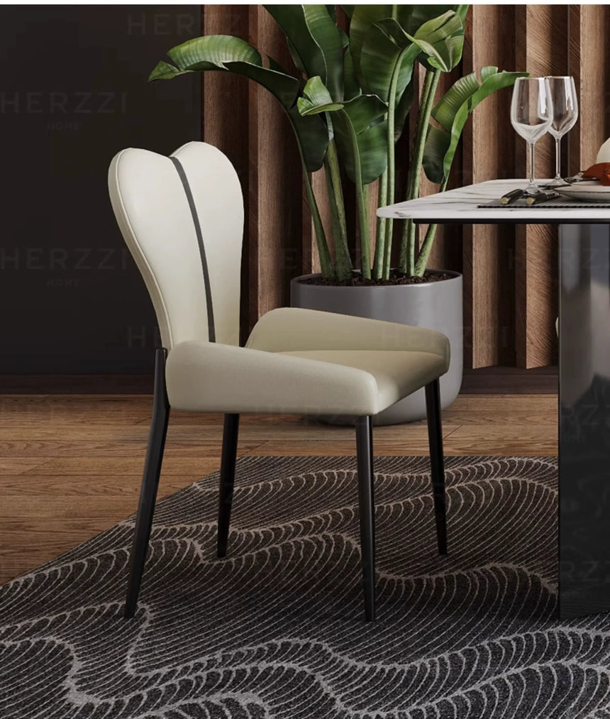 HERZZI Serafina Minimalist Stainless Steel Dark Gray Dining Chair from HERZZI