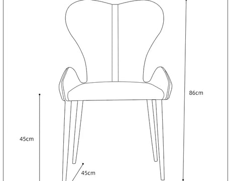 HERZZI Serafina Minimalist Stainless Steel Dark Gray Dining Chair from HERZZI