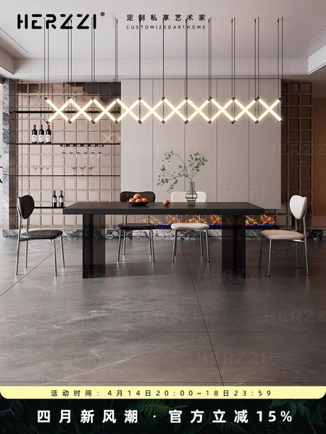 HERZZI Tamsin Stylish Black Acrylic Dining Table from HERZZI
