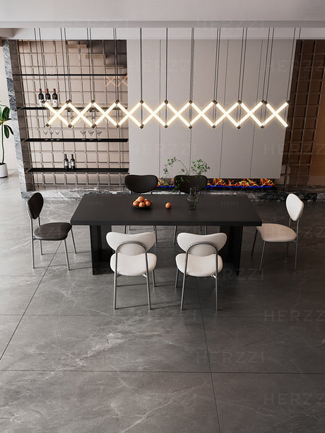 HERZZI Tamsin Stylish Black Acrylic Dining Table from HERZZI