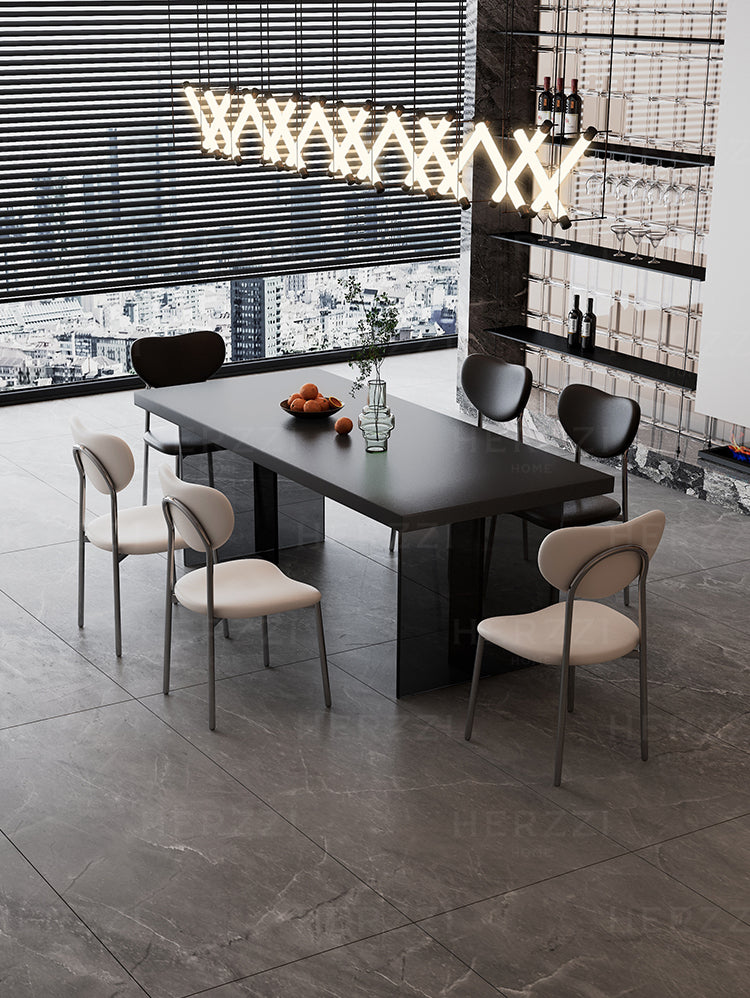 HERZZI Tamsin Stylish Black Acrylic Dining Table from HERZZI