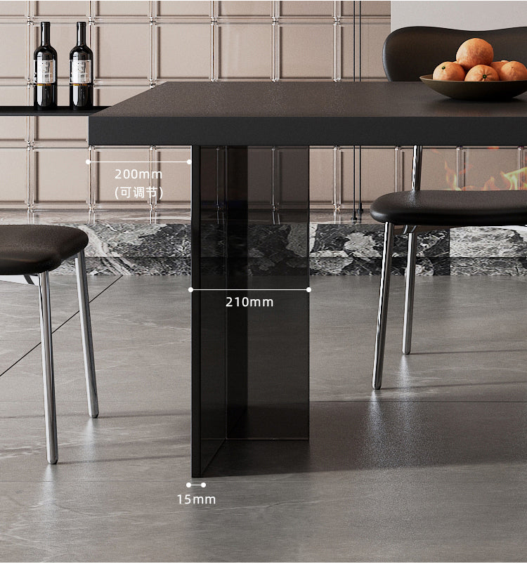 HERZZI Tamsin Stylish Black Acrylic Dining Table from HERZZI