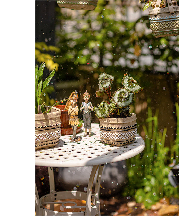 JUHAN Aisling Retro Geometric Pattern Flower Pot from JUHAN