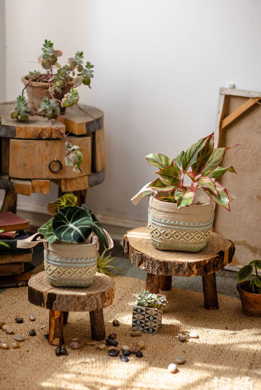 JUHAN Aisling Retro Geometric Pattern Flower Pot from JUHAN