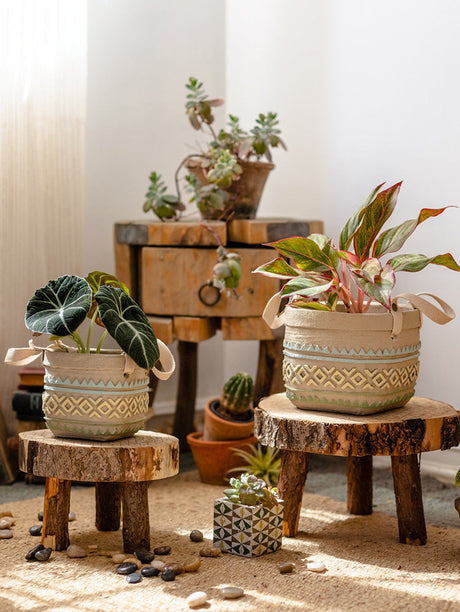 JUHAN Aisling Retro Geometric Pattern Flower Pot from JUHAN