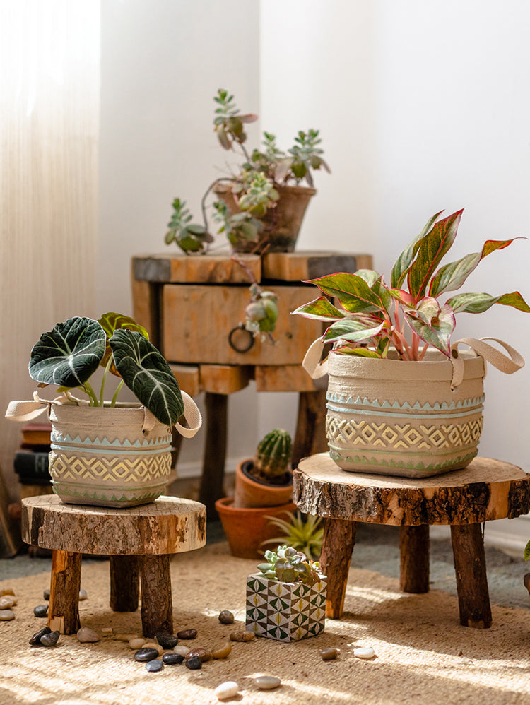 JUHAN Aisling Retro Geometric Pattern Flower Pot from JUHAN