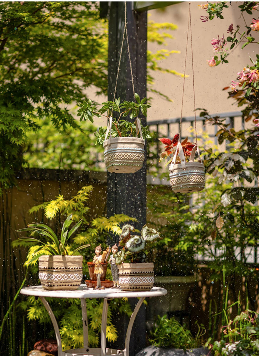 JUHAN Aisling Retro Geometric Pattern Flower Pot from JUHAN