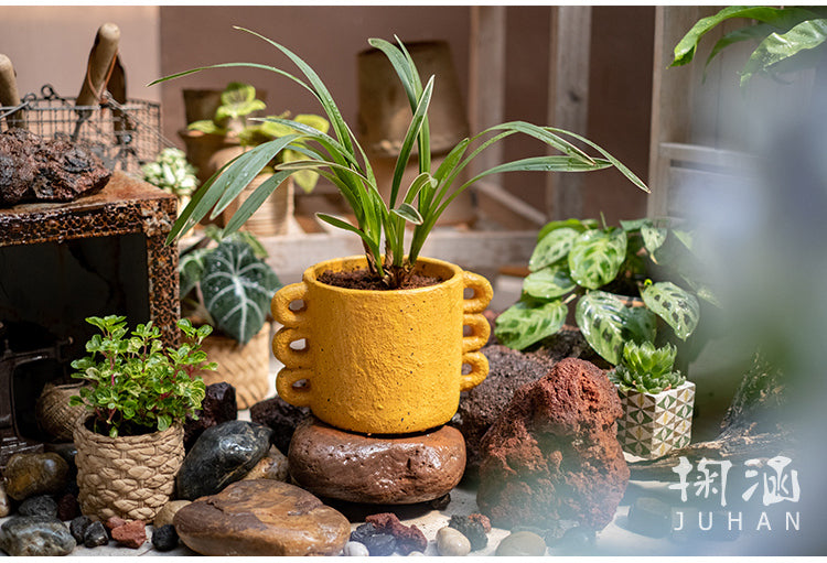 JUHAN Araceli Elegant Cement Flowerpot Decor from JUHAN