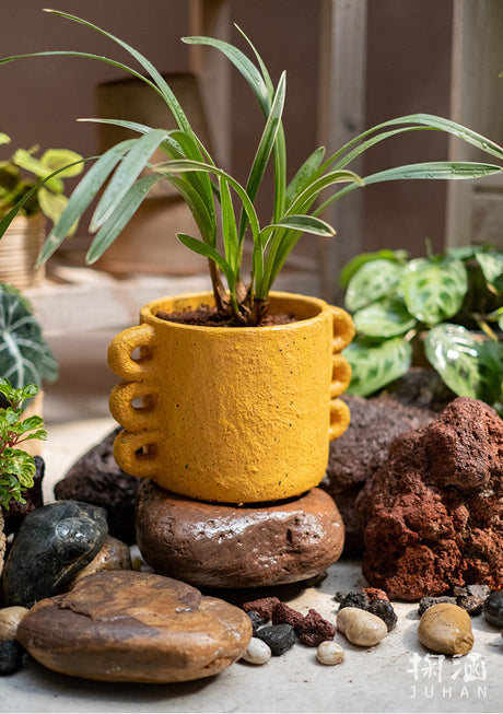 JUHAN Araceli Elegant Cement Flowerpot Decor from JUHAN