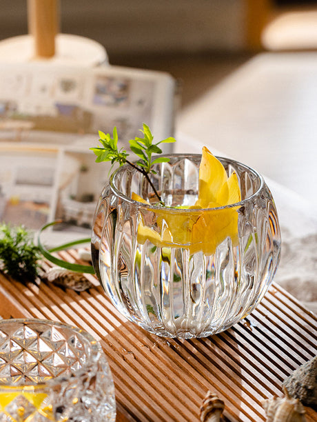 JUHAN Candelaria Glossy Transparent Round Flower Pot - Elegant Living Room Decoration from JUHAN