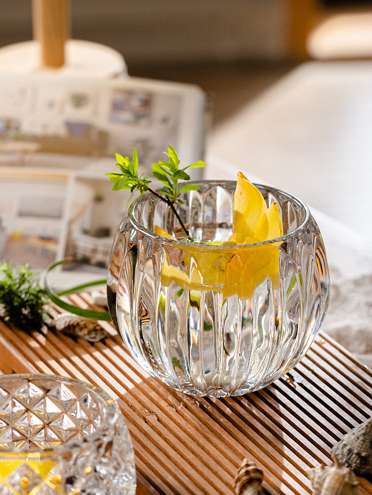 JUHAN Candelaria Glossy Transparent Round Flower Pot - Elegant Living Room Decoration from JUHAN