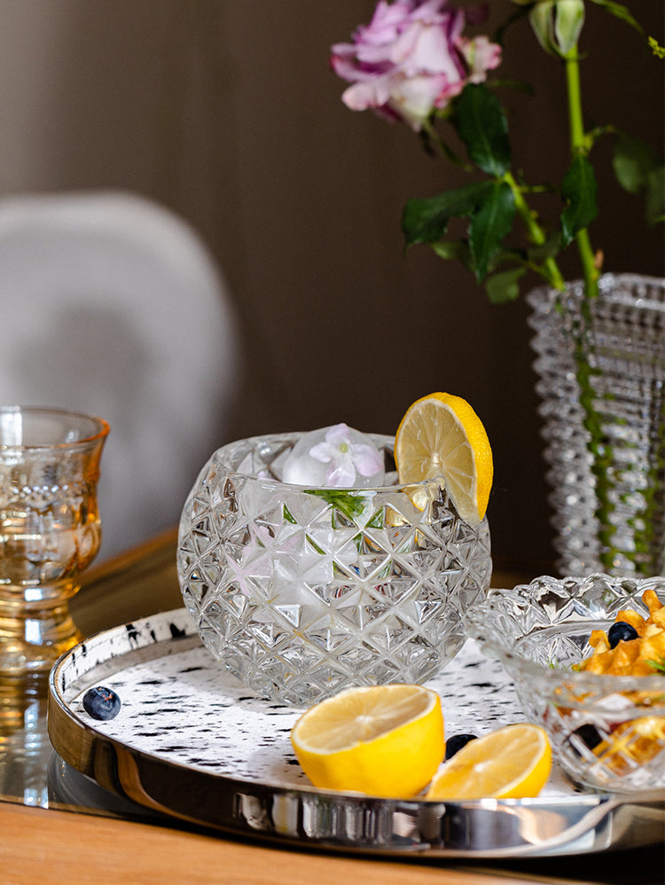 JUHAN Candelaria Glossy Transparent Round Flower Pot - Elegant Living Room Decoration from JUHAN
