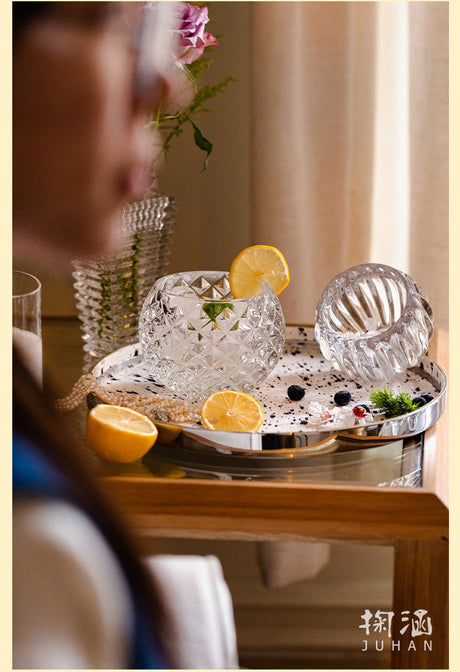 JUHAN Candelaria Glossy Transparent Round Flower Pot - Elegant Living Room Decoration from JUHAN