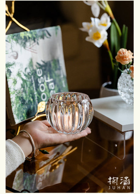 JUHAN Candelaria Glossy Transparent Round Flower Pot - Elegant Living Room Decoration from JUHAN
