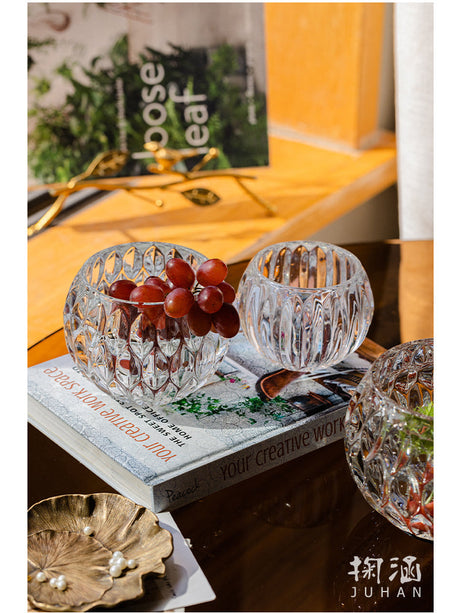 JUHAN Candelaria Glossy Transparent Round Flower Pot - Elegant Living Room Decoration from JUHAN
