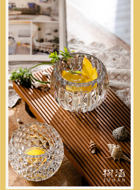 JUHAN Candelaria Glossy Transparent Round Flower Pot - Elegant Living Room Decoration from JUHAN