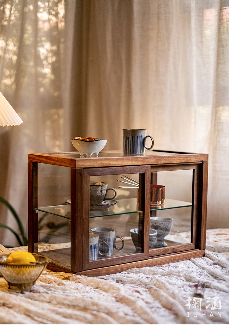 JUHAN Chae-Won Elegant Natural Wood Tea Set Storage System from JUHAN
