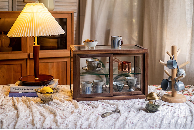 JUHAN Chae-Won Elegant Natural Wood Tea Set Storage System from JUHAN