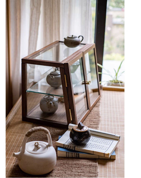 JUHAN Chae-Won Elegant Natural Wood Tea Set Storage System from JUHAN