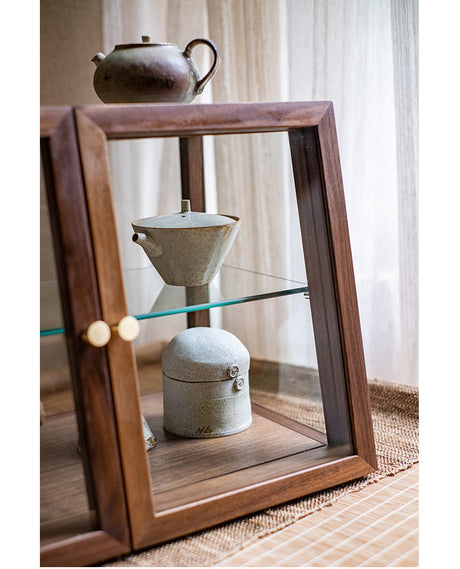 JUHAN Chae-Won Elegant Natural Wood Tea Set Storage System from JUHAN