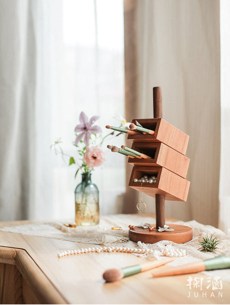 JUHAN Isadora Elegant Natural Wood Pencil Holder from JUHAN