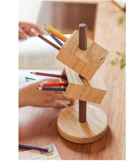 JUHAN Isadora Elegant Natural Wood Pencil Holder from JUHAN